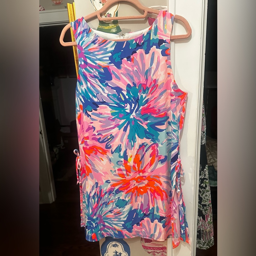 Lilly Pulitzer Vibrant Floral Sleeveless Romper- Pink, Blue, Orange SZ 10